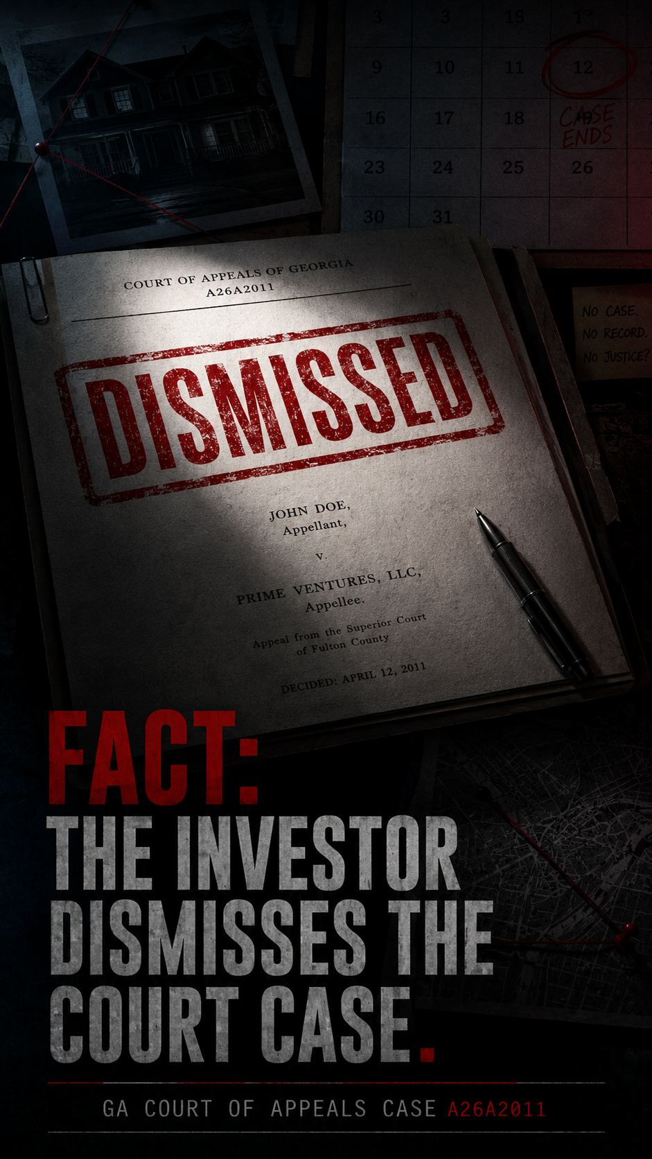 Dismissed case investigation scene